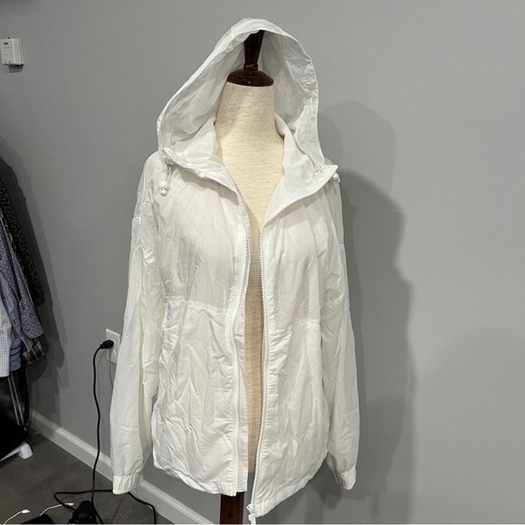 Peach Jackets & Blazers - Peach White Activewear Mitsu‎ Jacket with Hood and Lightweight Design Small